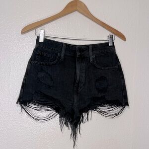 Forever 21 Black Distressed Denim Shorts